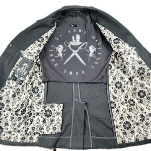 House of Howe Mens Jacket 40 Gray Military Blazer Gothic Rocker English Cowboy‎